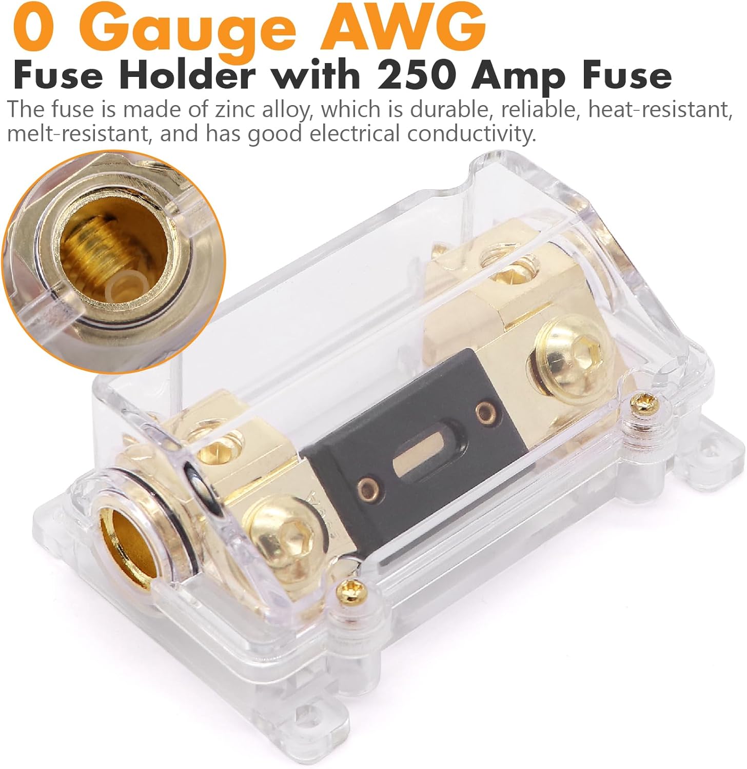 1/0 Gauge Wire (40ft) Copper Clad Aluminum CAA Car Amplifier Power & Ground Cable 2/0-6 Gauge Wire Connectors Aluminum to Copper Polaris Connectors Insulated Inline Splice Connector