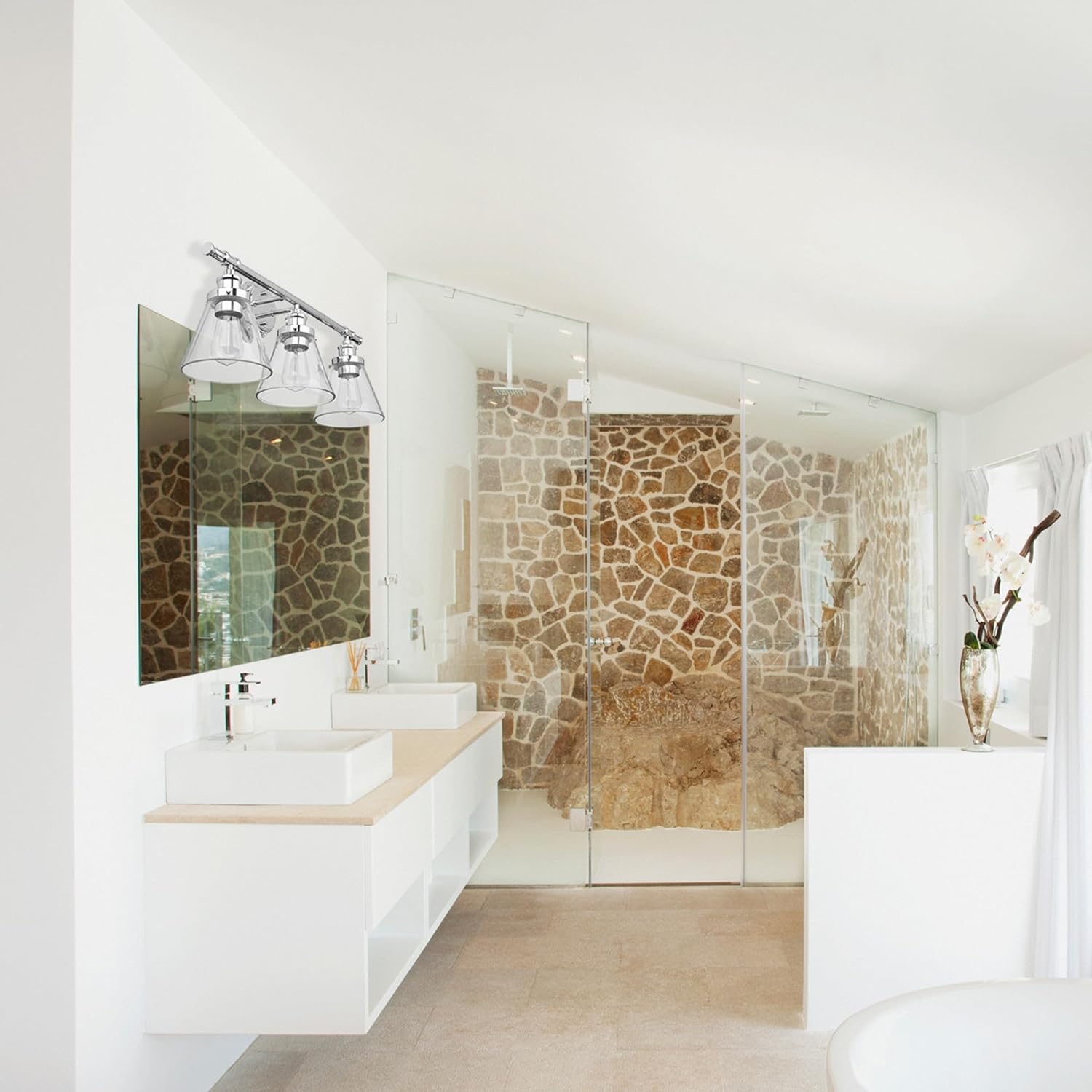 GLOBE Electric 51234 5-Piece All-in-One Bathroom Set, Chrome, 23