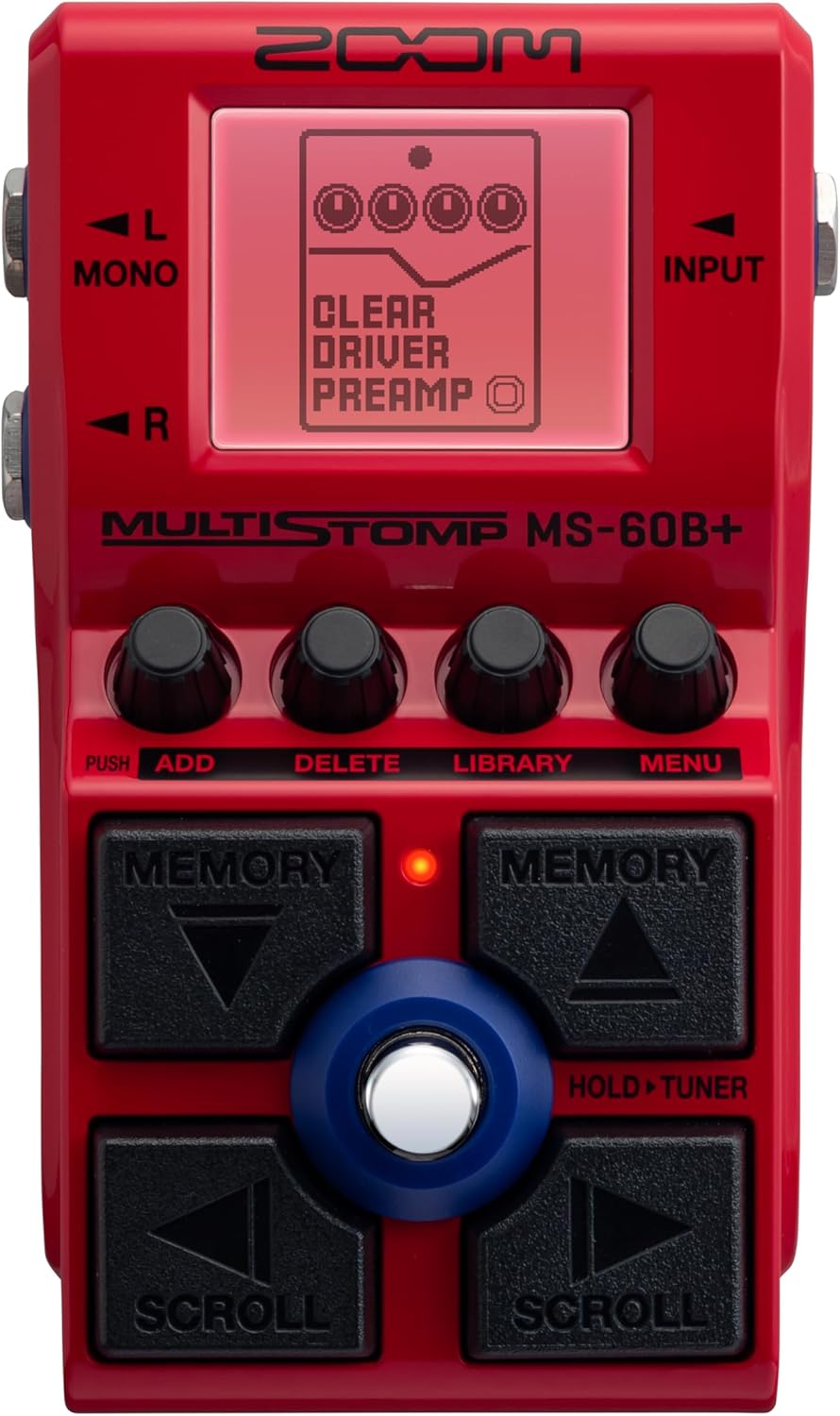 Zoom MS-60B+ MultiStomp Bass Effects Pedal with 95+ Effects Featuring Amp Models, Preamps, Chorus, Delays, Reverbs, Filters, Stereo Effects, Effect Chaining, Single Stompbox, Tuner, & Battery Powered