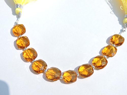 9 Pcs Outrageous AAA Cirine Quartz Faceted Cushion Briolette Size 10 * 10 MM