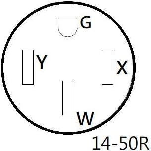 Parkworld 691845 Power Adapter Cord 4-Prong Generator 30A Locking L14-30P Male to RV 50 AMP 14-50R Female with Handle (25FT)
