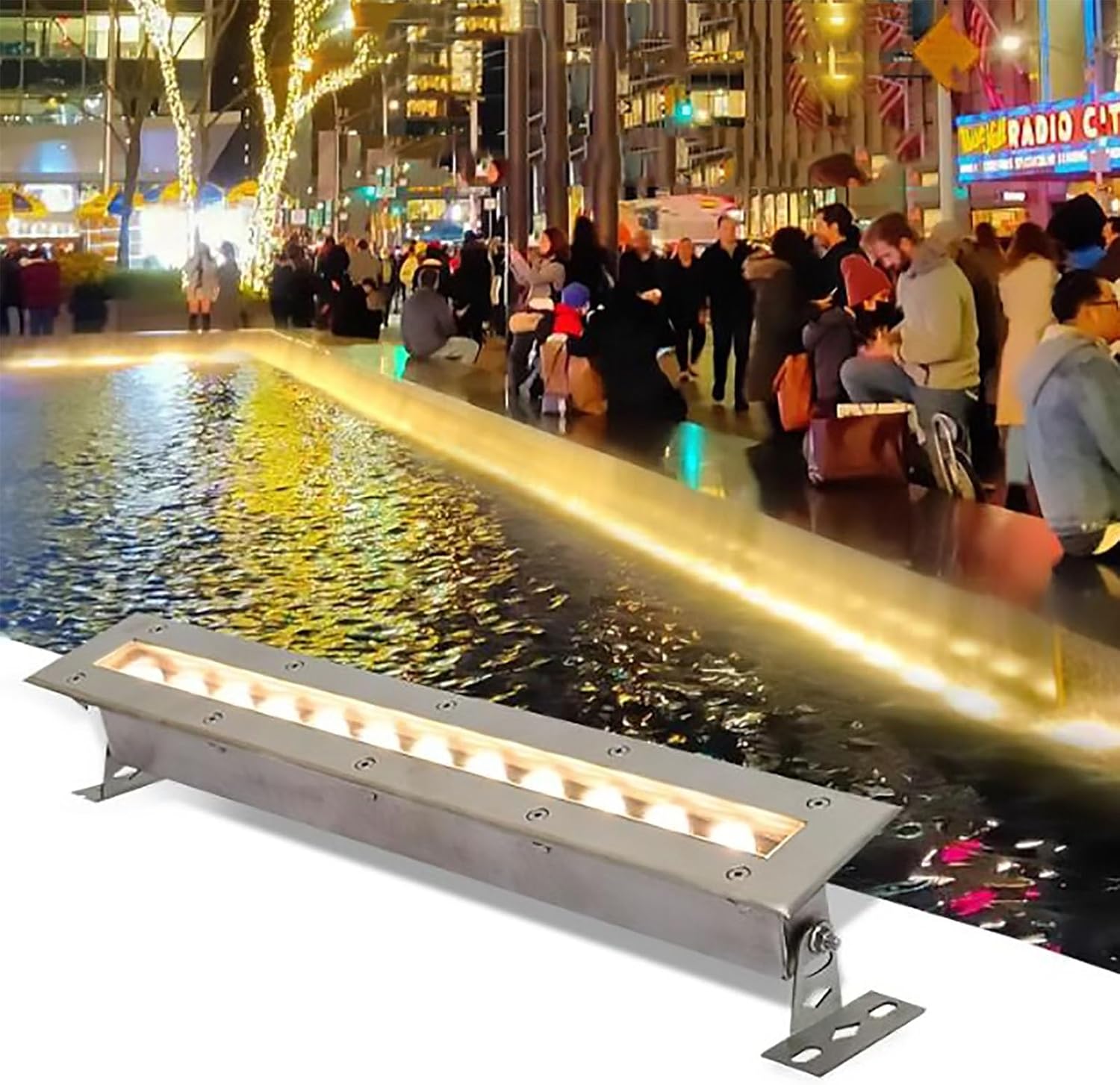 LED Landscape Lights - Outdoor Buried Lights, AC 24V Low Voltage Rectangle Underwater Led Spotlight, Ip68 Waterproof Recessed Submersible Fountain Light, LED Pool Lights, Easy To Install(Red,36W-1000M