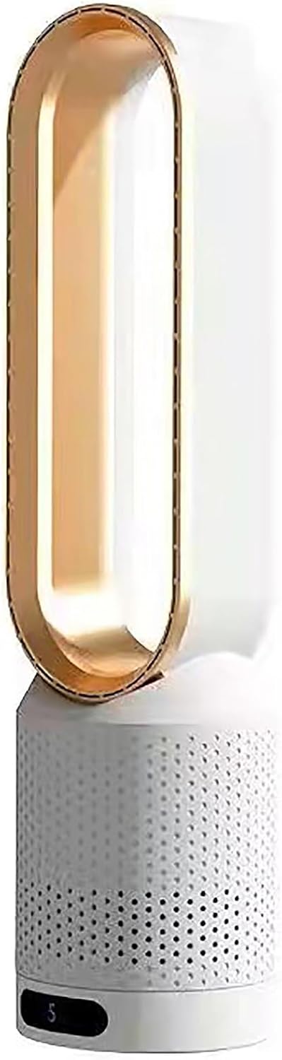 Tower Fans for Bedroom, Bladeless Fan, oscillating Pedestal Fan,Office Air Circulation Fan，with Remote Control and Timer Function, no Fan Blade, Safe to use;(Gold)