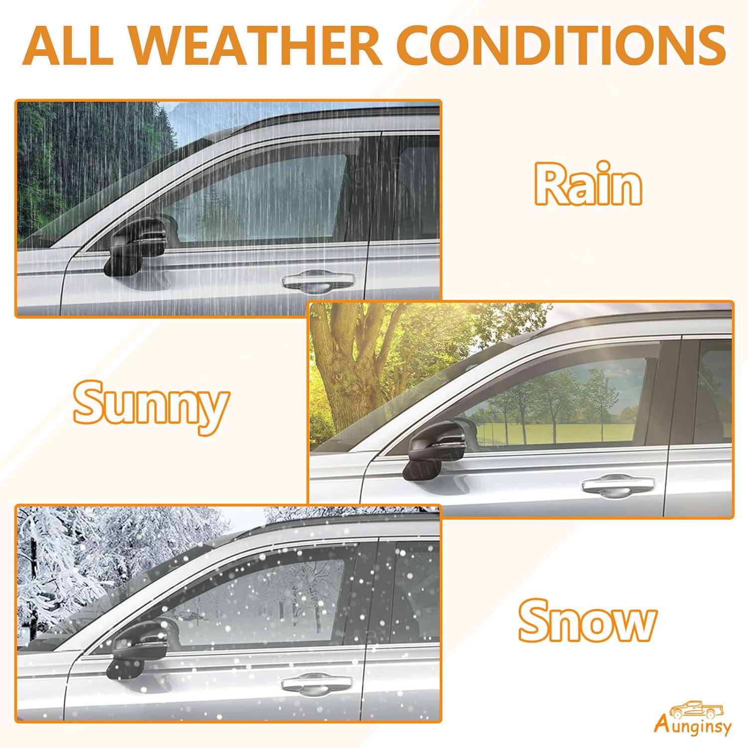 Side Window Rain Guards Visor Deflectors Compatible with 2024 2025 Toyota Tacoma Tinted Rain Guards SR SR5 TRD PreRunner Sport Off-Road i-FORCEMAX Limited Trailhunter Pro Accessories, Outside Mount