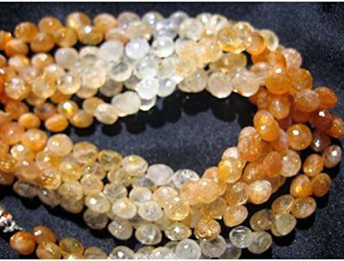 13 inch natural beads strand of 7mm faceted onion sunstone gemstone briolletes beads for DIY jewelry - necklace, bracelet, earring, ring.