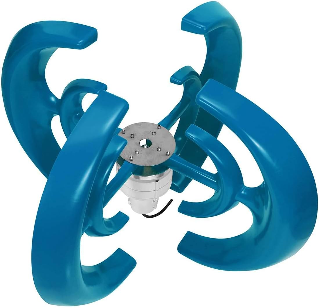 4200W 12V 24V 4 Blades Lantern Wind Turbines Generator Vertical Axis Motor Kit for Home Hybrids Streetlight Use Electromagnetic,12v