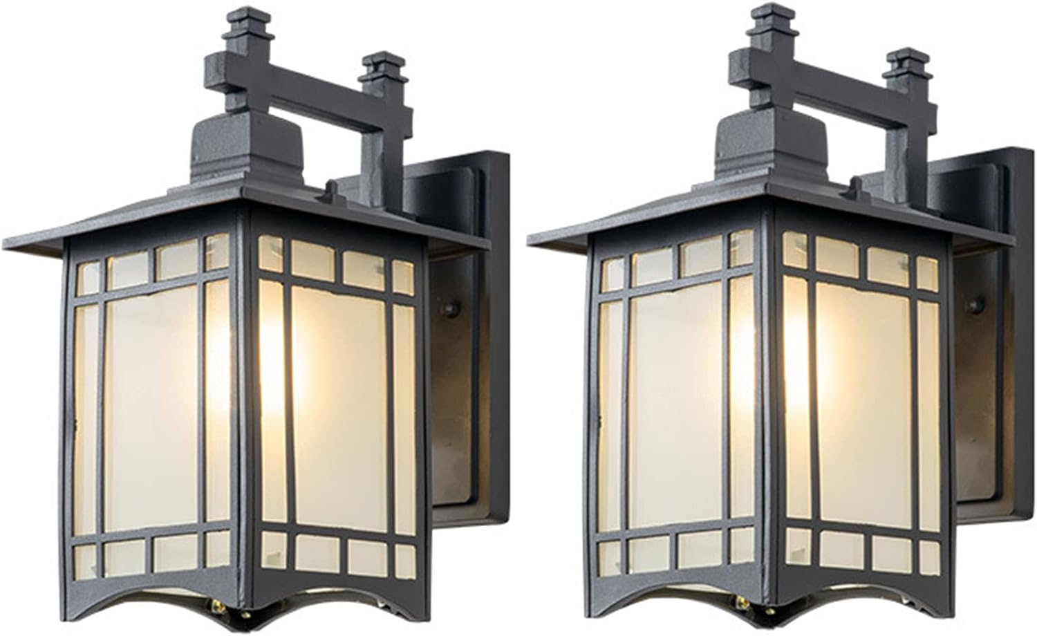 Retro Industrial Wall Sconce, 2Pack Antique Brass Vintage Plug in Wall Lighting, Industrial Lantern Retro Lamp Metal Wall Light Fixtures for Bedside Bedroom Home Dining Room