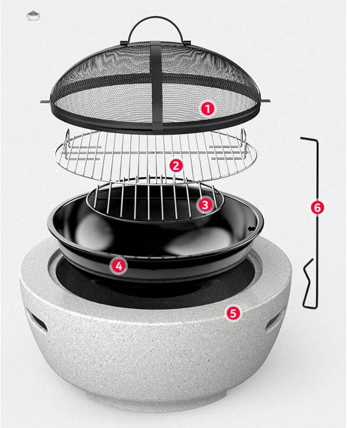 Outdoor Fire Pit Fire Pit - Large Bonfire Wood Burning Firepit Bowl - BBQ Grill Metal Grate - for Outdoor Backyard Terrace Patio