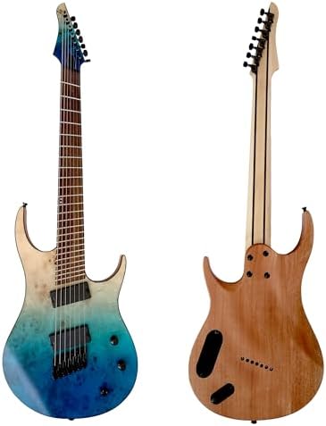 Handmade Generation Pro Fanned Fret Electric Guitar Body is Mahogany Fretboard is Rosewood with High Output Humbucker Pickups 24 Frets (7 string)