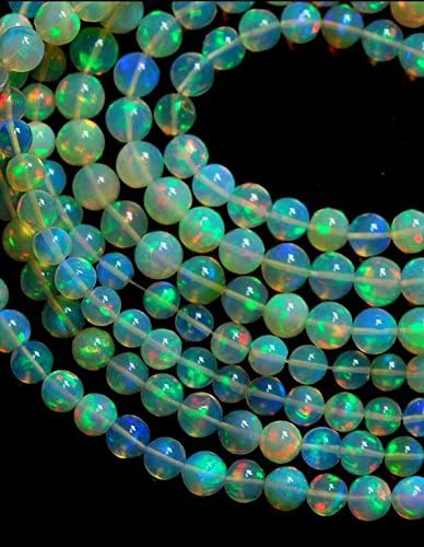 13 inch Natural Beads Strand of 6-7mm Smooth Round Opal Gemstone Beads for DIY Jewelry - Necklace, Bracelet, Earring, Ring.