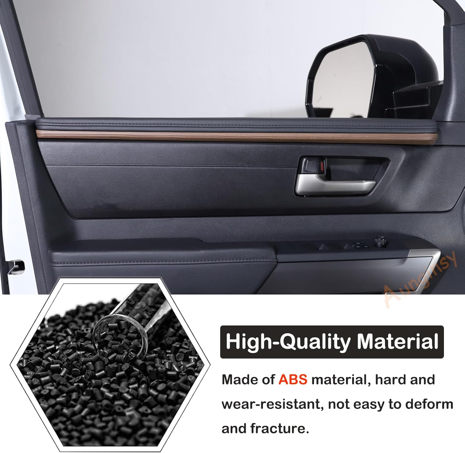 Aunginsy Car Inner Door Panel Strips Trim Compatible with Toyota Tundra 2022 2023 2024 2025 Pickup Truck Front Rear Door Armrest Panel Molding Decorative Cover Protector ABS Interior Accessories