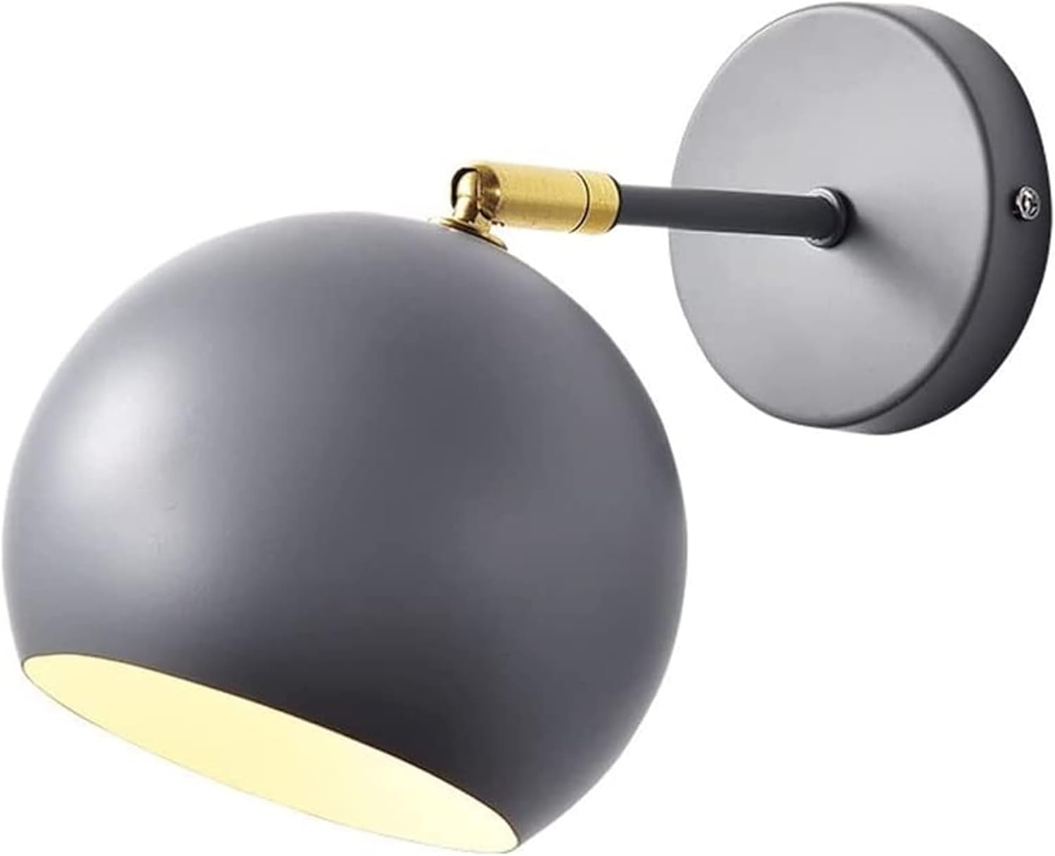 Modern Black Reading Wall Light, Wall Lamp for Bedroom with Wrought Iron Lamp Shade, Indoor Globe Wall Sconce, Adjustable Hanging Bedside Wall Lamps, Lighting Fixture for Hallway Basement Farmhouse (