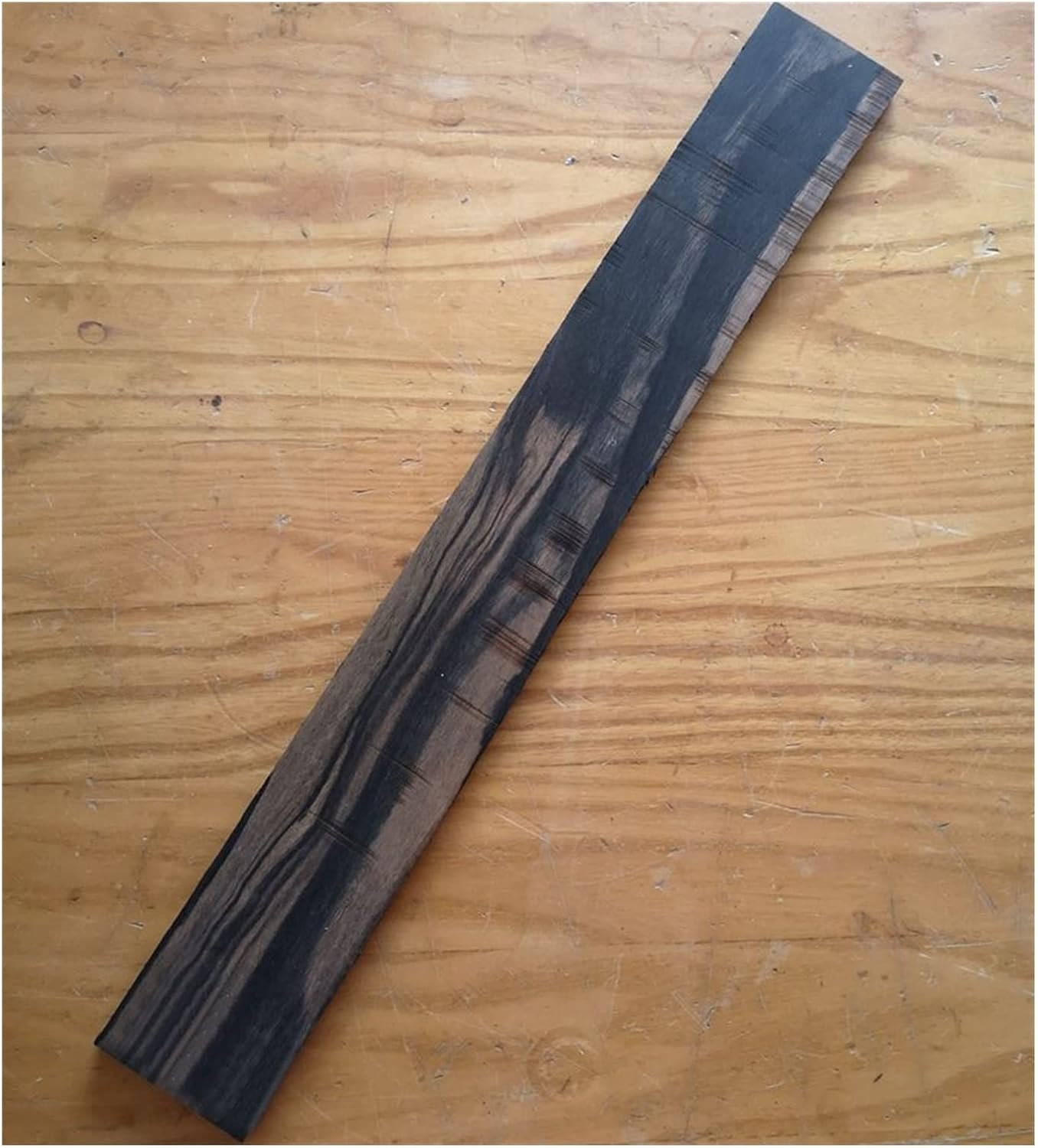 ZUZU Striped White Edge Ebony Pattern Ebony Guitar Fingerboard Unfinished Guitar Making Material Accessories Unfinished Guitar Neck (Color : 11)