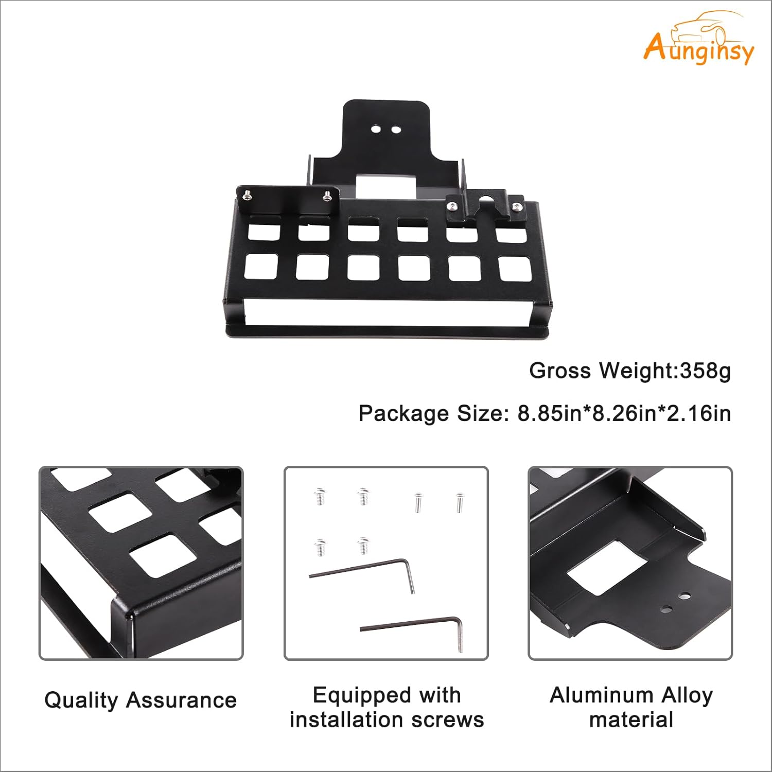 Aunginsy Inner Rearview Mirror Storage Rack Shelf Compatible with Toyota FJ Cruiser 2007-2021 Car Roof Rearview Mirror Multifunctional Storage Box Mount Frame Organizer Tray Expansion Accessories