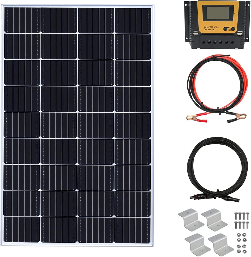 150 Watt 12Volt Solar Panel Kit Monocrystalline Module 20A Charge Controller for RV, Boats, Trailer, Camper,Off-Grid System(150W Solar kit)