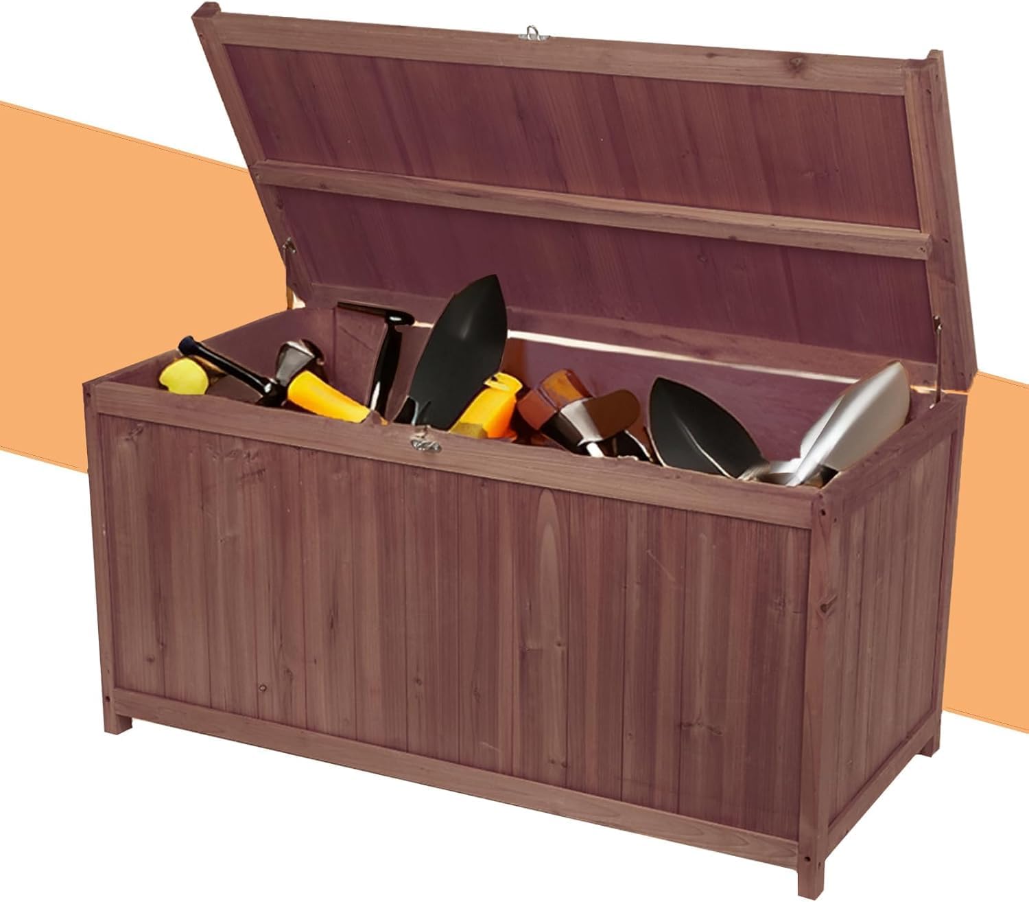 65 Gallon Outdoor Solid Wood Deck Box