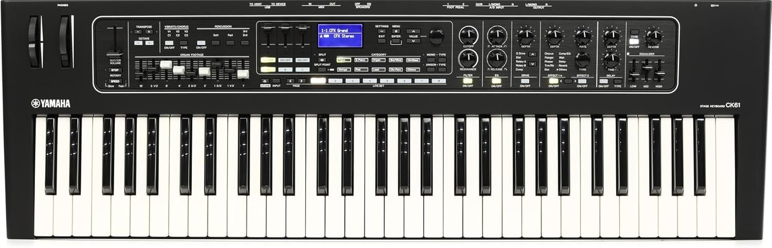 Yamaha CK Series 88-Key Stage Keyboard with Built-In Speakers, Black (CK88)