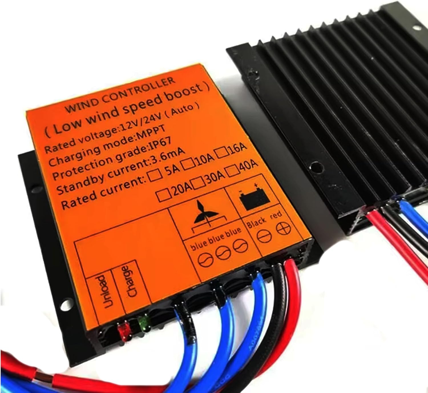 220v,BAOJUHUIKANG 3000W MPPT Waterproof Wind Turbine Charge Controller 20A 30A Low Wind Speed Regulator Boost 12V 24V AUTO 48V for Horizontal Vertical Wind Turbine Generator(Yellow)