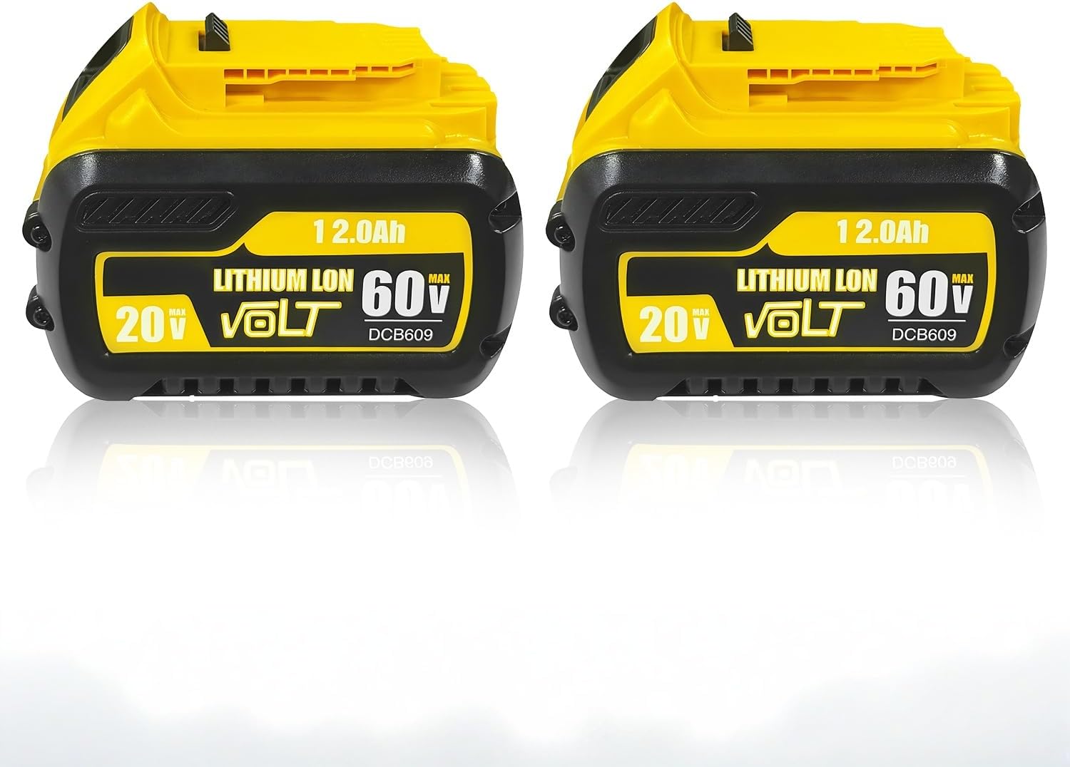 20V Battery 12.0Ah, Replacement for DEWALT 20V Battery DCB200 DCB201 DCB203 DCB204 DCB205 DCB207, for DCD DCF DCG DCM DCS DCH DCR DCE Series Cordless Power Tools 2 Pack