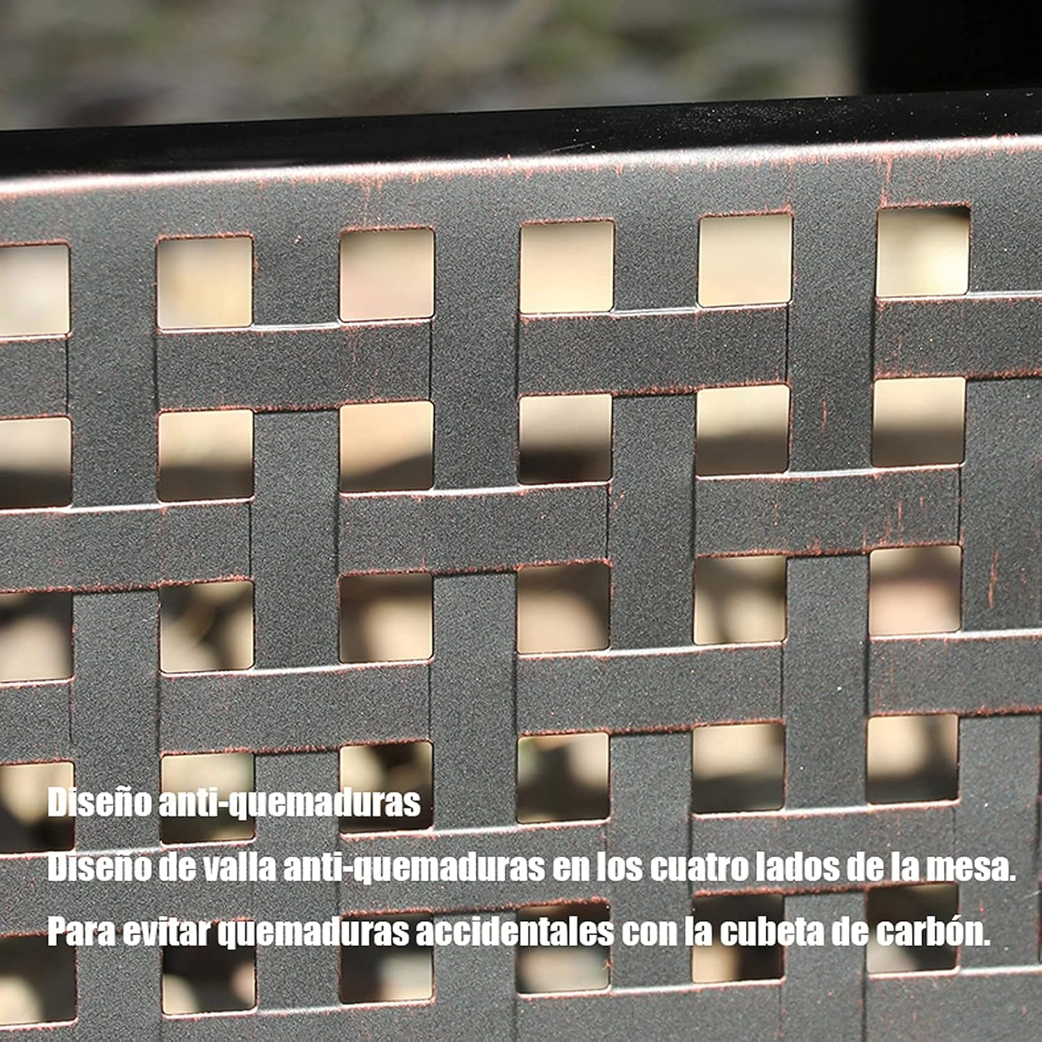 Outdoor Fire Pit, Square Metal Firepit Table, Wood Burning Stove BBQ Table, Ice Pit, Heater, Suitable for Backyard Garden Camping Party