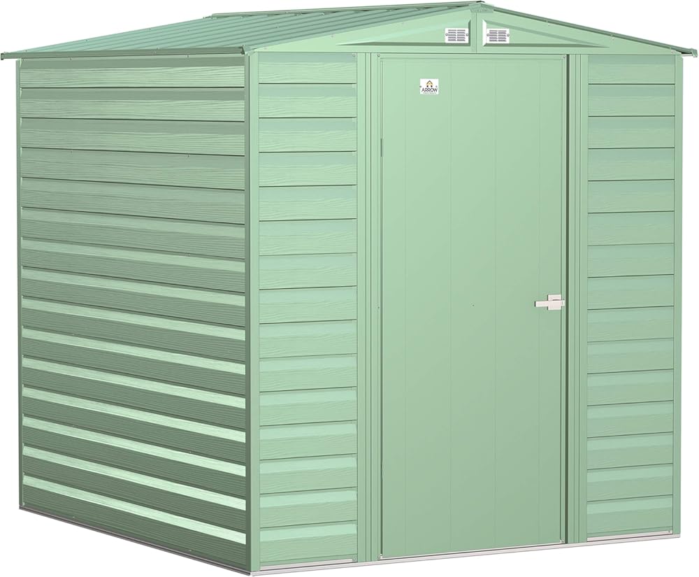 Arrow Sheds 6' x 7' Outdoor Steel Storage Shed, Green