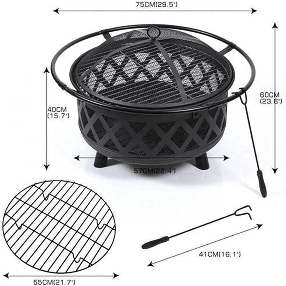 Outdoor Fire Brazier Outdoor Party Bonfire Basin Firewood Stove Grill Courtyard Barbecue Grill Charcoal Heating Barbecue BBQ Fire Pit Easy to Use