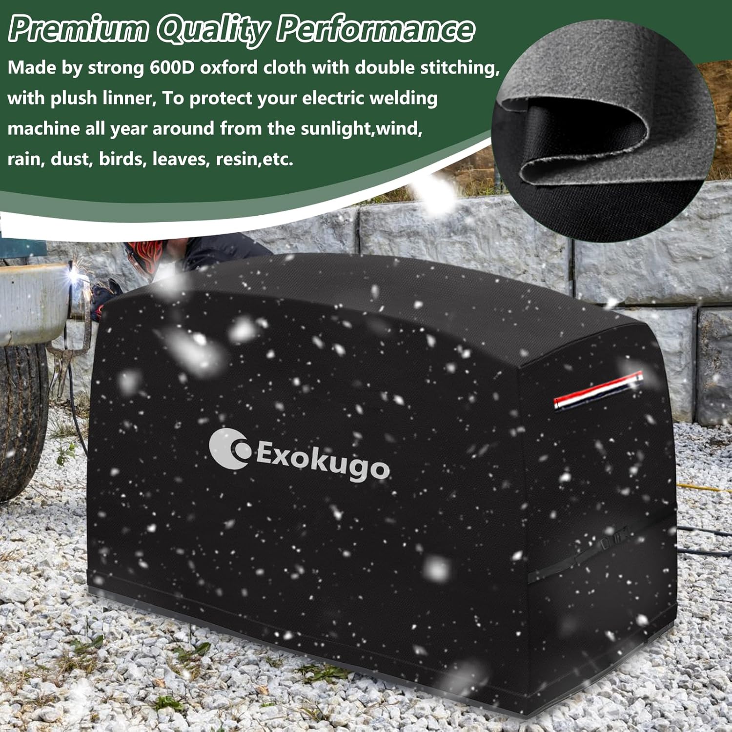 Waterproof Engine Welder Generator Cover for Ranger GXT Series Welder,Engine Driven Welder Cover with Plush Linner,All Weather Protection, Black