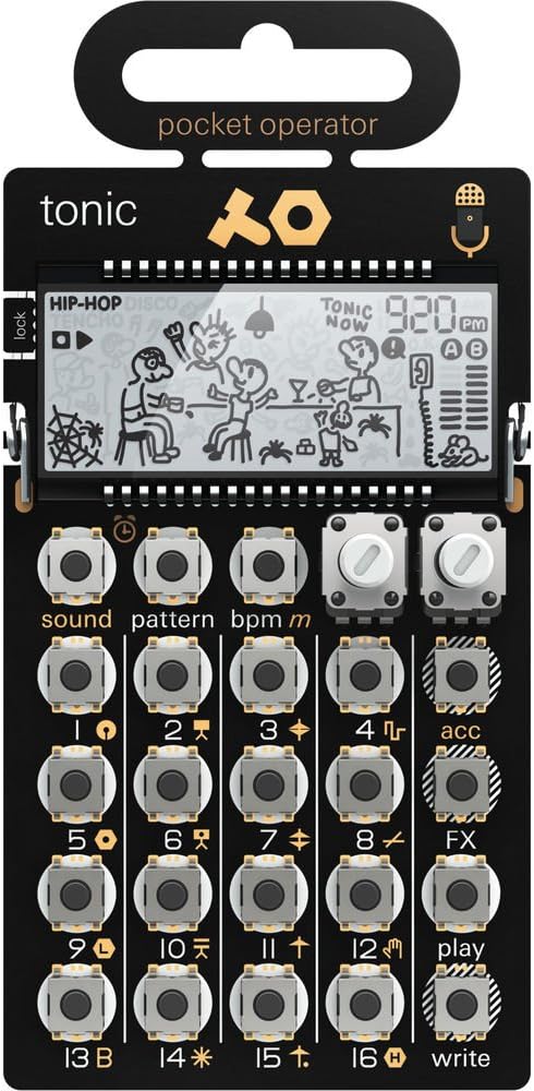 teenage engineering pocket operator PO-32 tonic, drum and percussion synthesizer and sequencer, unlimited sounds with microtonic through data transfer