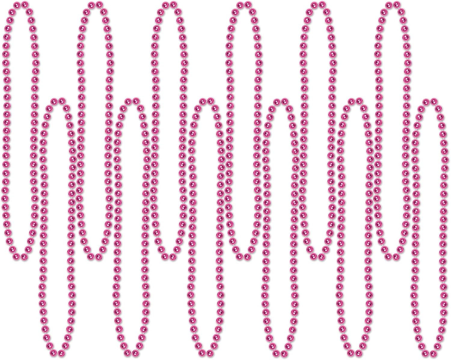 Beistle Bulk 720-Pack Small Round Party Beads, 7mm by 33-Inch, Cerise