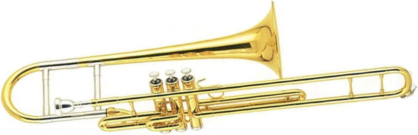 Adult Trombone Instrument Gold Lacquer F Key Piston Valve Suitable For Adult Beginner Trombone