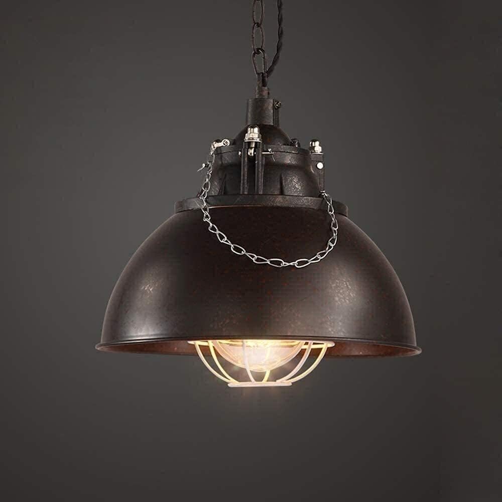 Single Head Hanging Lamp, 1 Pack Farmhouse Ceiling Light American Retro Wrought Iron Chandelier Vintage Industrial Metal Hanging Lighting Fixture for Entryway Foyer Hallway Barn,Black