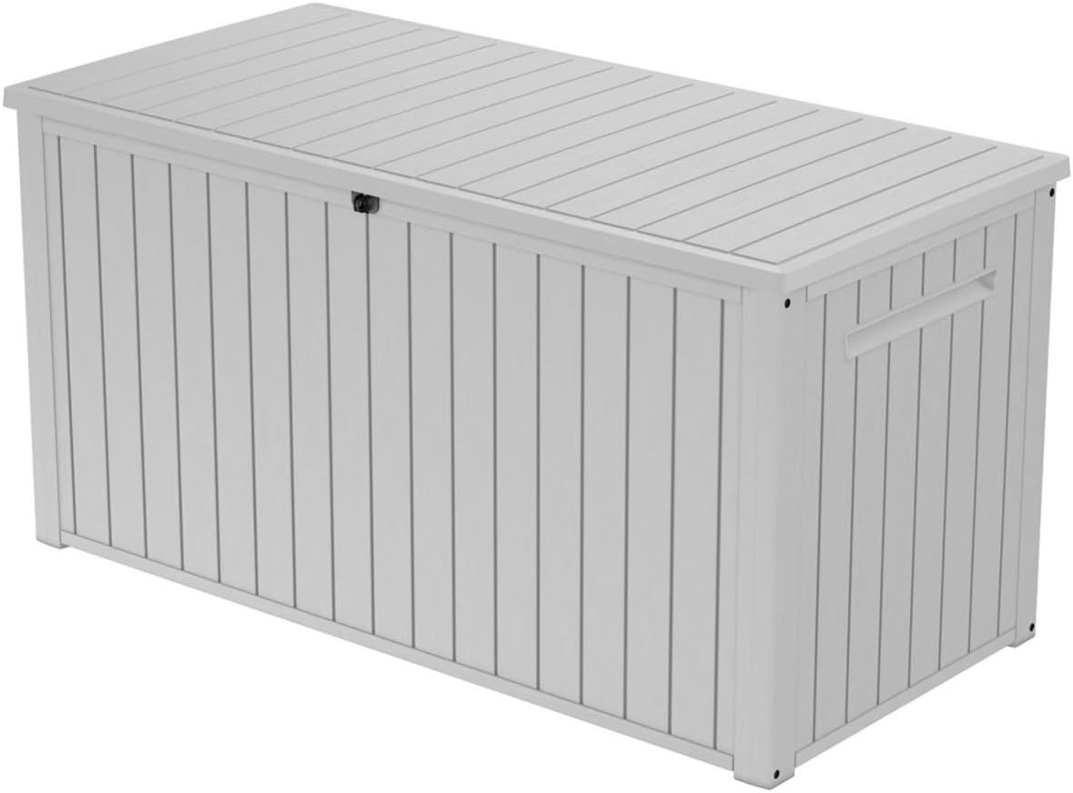 170 Gal. Resin Deck Box Large Indoor/Outdoor Storage - White