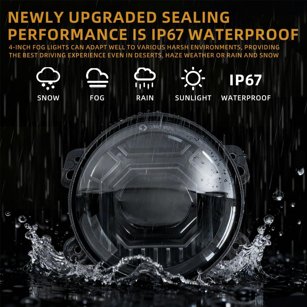 7-inch turbo dynamic circular headlights and 4-inch angel eye new fog lights combination, suitable for Jeep Wrangler JK JKU LJ CJ TJ 1997-2018 JKU and other car models Accessories