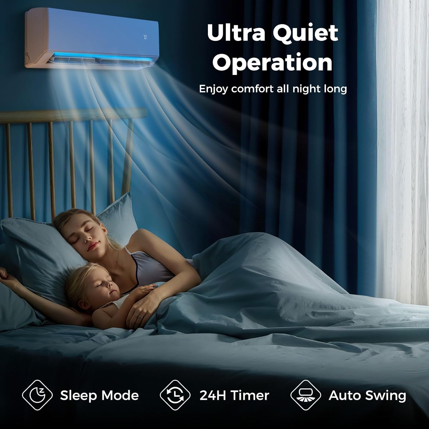 SIMOE 30K Dual 2 Zone 9,000 + 12,000 BTU Mini Split Air Conditioner Heat Pump, Heat Lower as -13°F, 23 SEER2, 208-230V, Wifi Enabled Multi Zone Ductless Pre-Charged Mini Split AC Work with Alexa