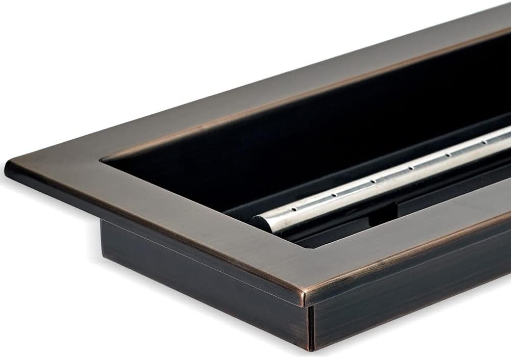 American Fire Glass Match Light Fire Pit Kit with Oil Rubbed Bronze Rectangular Bowl Pan (OB-AFPPMKIT-N-18), 18x6 Inch, Natural Gas (NG)
