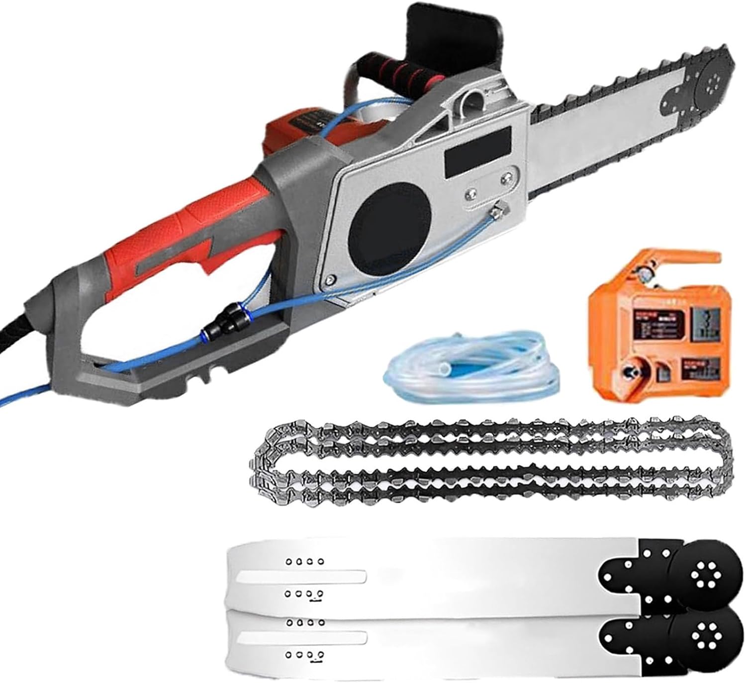 Electric Concrete Chain Saw, 6000RPM Handheld Chainsaw Wall Cutter, 3800W Electric Diamond Chain Saw, Concrete Wall Cutting Machine, with Water Fed Dust Suppression, Powerful,48cm