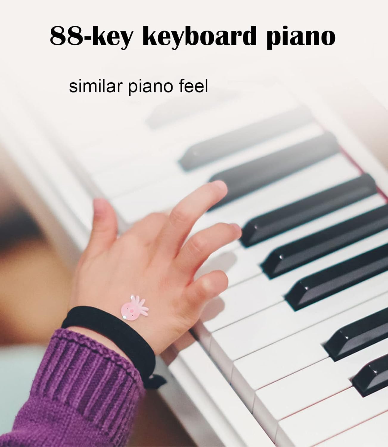 Digital Piano Keyboard 88 Key Electric Piano With Sustain Pedal And Piano Stand Supports MIDI USB Audio Mic And Headphones Classic Keyboard Piano For Adults Children And Beginners(Black)