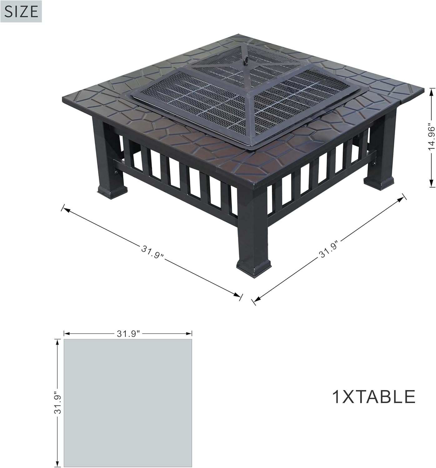 Fire Pit Table (Black)