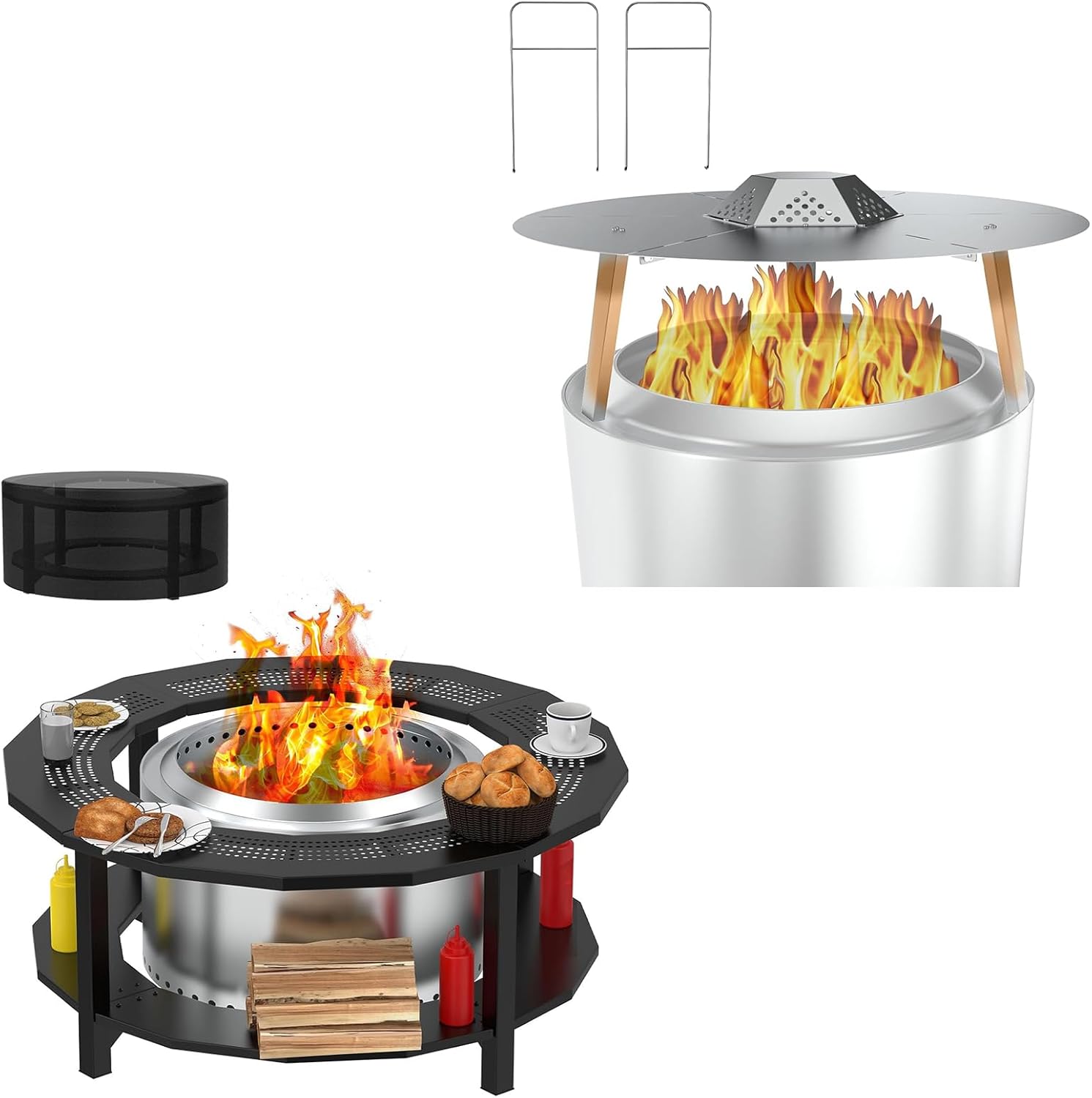 BQMAX FirePit Heat Deflector and Surround Tabletop for Solo Stove Yukon 27