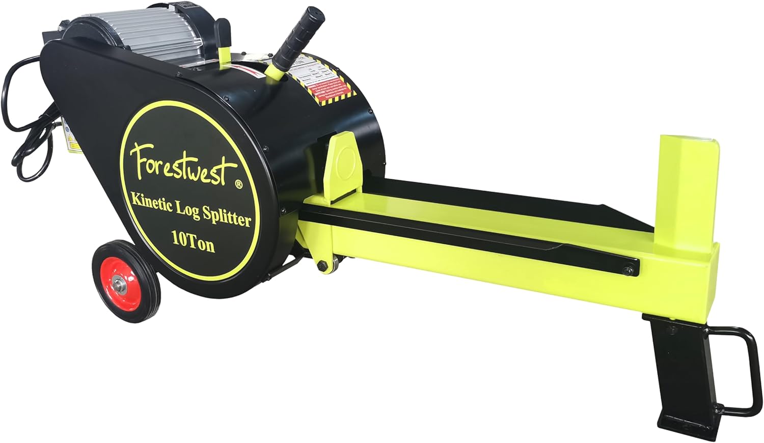 11056, 10ton Kinetic Log Splitter, 13.6-Amp Double Flywheel Log Splitter, Electric Log Splitter for Firewood