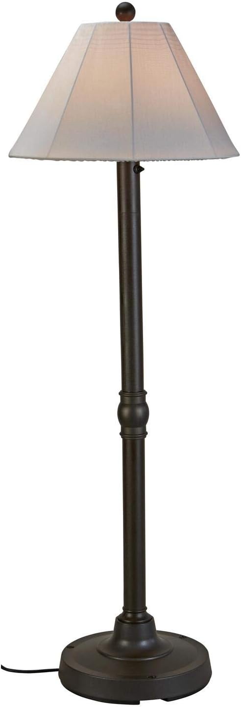 Patio Living Concepts 56097 Malibu Outdoor Floor Lamp with Resin Body and Natural Canvas Sunbrella Shade Cover, 28