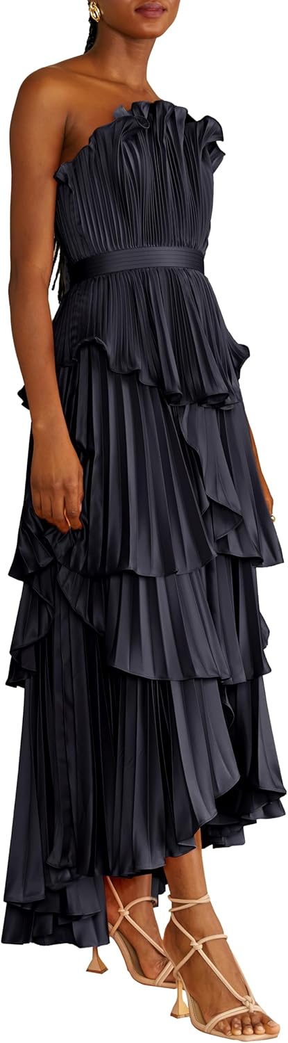 Amur Womens Janey Tiered Shell Midi Dress