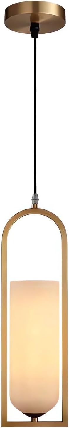 Vintage Gold Marble Glass Pendant Light with Brushed Brass Alabaster Design, Mid Century Natural Stone Farmhouse Chandelier for Bedside Restaurant Kitchen Aisle Bar Club Ceiling Fixture