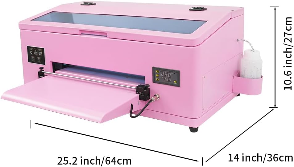 A3 DTF Printer L1800 Transfer Printing Machine 100% Transfer Rate for DIY Print T-Shirts, Leather, Other Textile (A3 Printer + Software + 5x250ml Ink + 1 Roll Film)