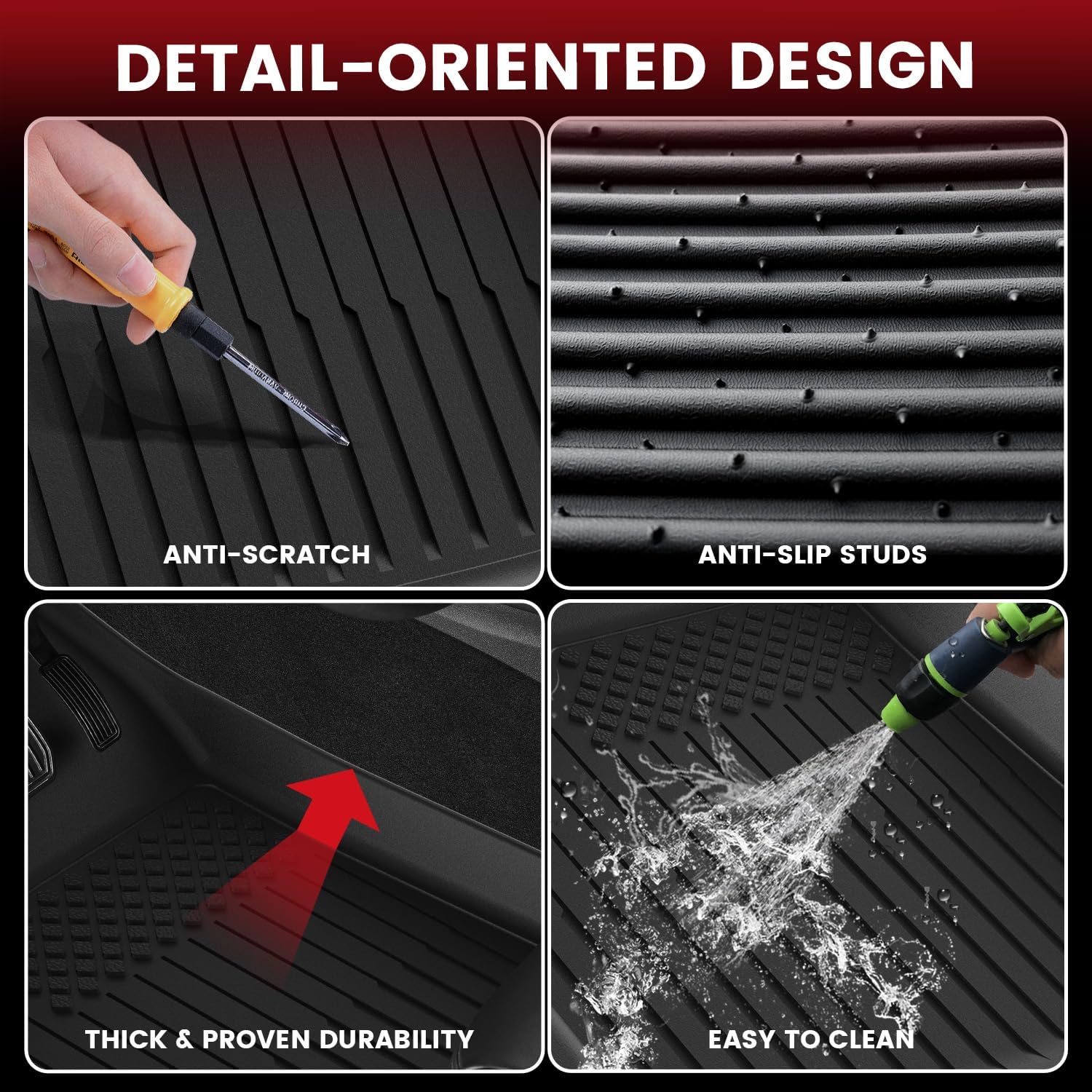 LASFIT 10PCS Floor Mats for Tesla Model Y Juniper 2025/2026 TPE Custom Fit All Weather Model Y Juniper Accessories Cargo Mat Waterproof Trunk Mats Full Set