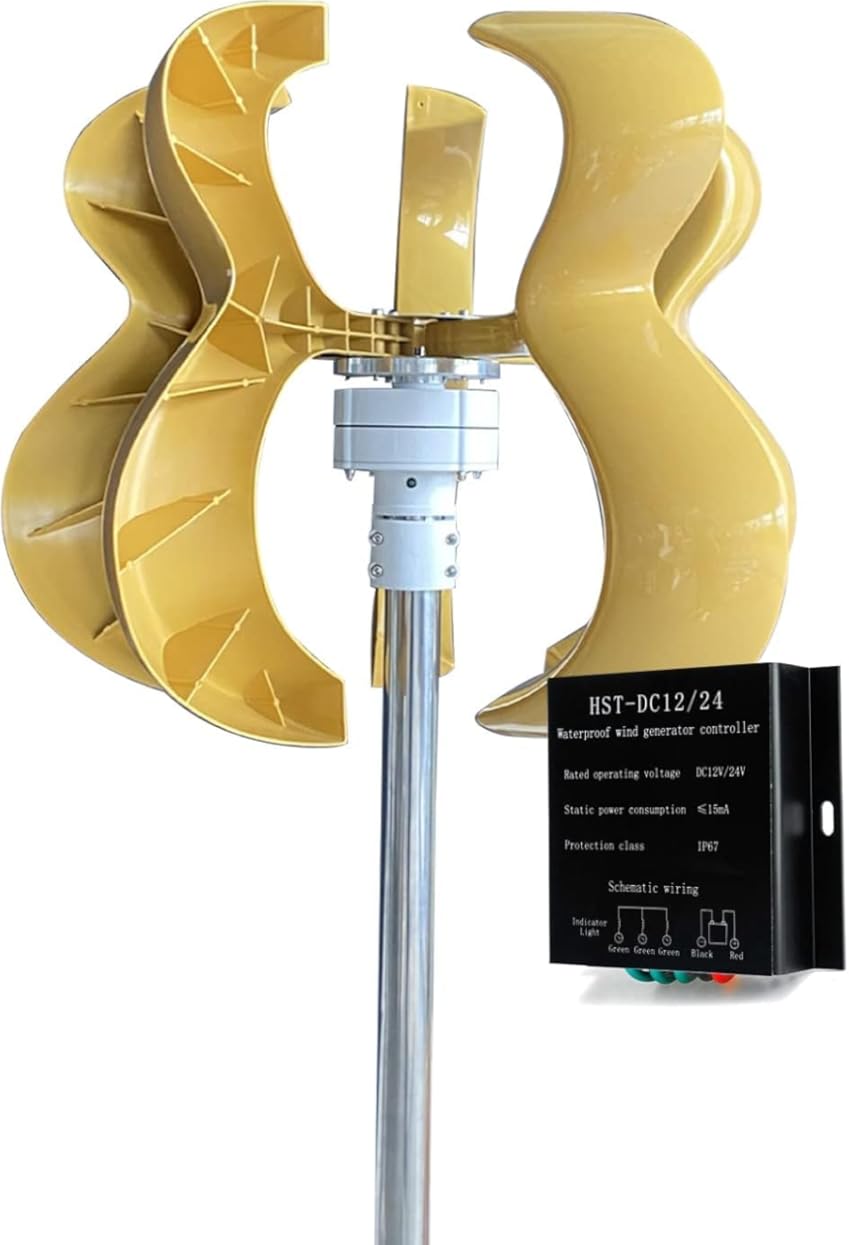 CAJUCA 6000W Permanent Magnet Wind Turbine Generator Home Windmill Wind Solar Hybrid System Starting Wind Speed with Wind Solar System Controller