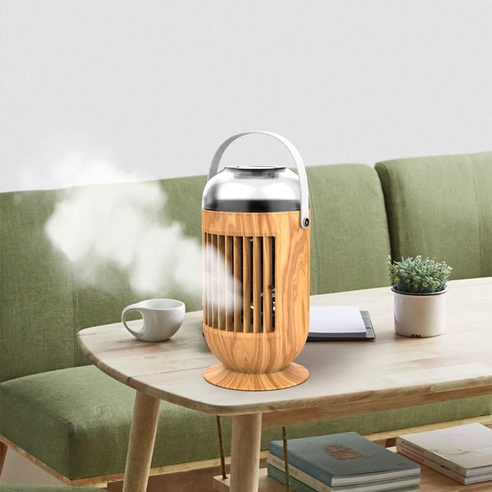 Portable Air Cooler, USB Personal Air Conditioner Fan Small Desktop Cooling Fan with 3 Speeds Humidifier Cooler for Home Room Office (Color : A)