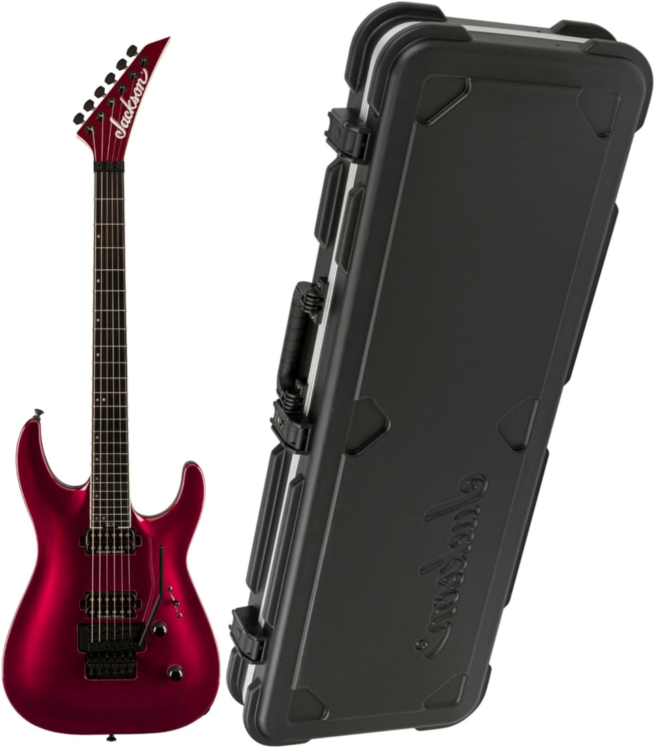 Jackson Pro Plus Dinky DKA 6-String Electric Guitar (Oxblood) Bundle with Jackson Heavy Duty Hardshell Case (2 items)