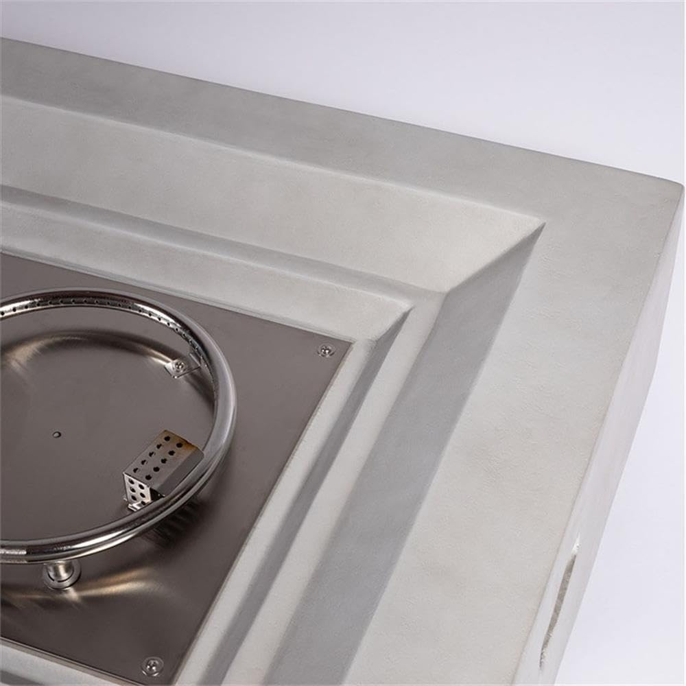 Direct Wicker Stainless Steel & Concrete Fire Pit Table with Burner in Gray