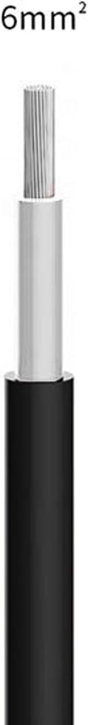 Fafeicy Solar PV Wire, Solar Photovoltaic Cable 6 Photovoltaic Cable Double Layer Insulation Tinned Copper, Solar & Wind Power Parts & Accessories (Black 50m/164ft)